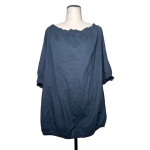 Gretchen Scott Black Tunic Top Blouse  Women's Size L/XL Lightweight Cotton Boho